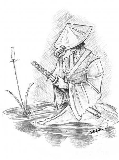 Samurai in Hat Sketch Samurai in Hat Sketch