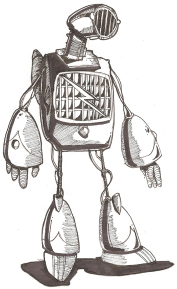 Retro Robot Sketch