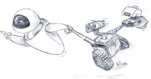 Wall-e and Eve Sketch Wall-e and Eve Sketch