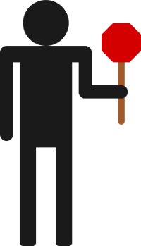 Stick Figure with Stop Sign