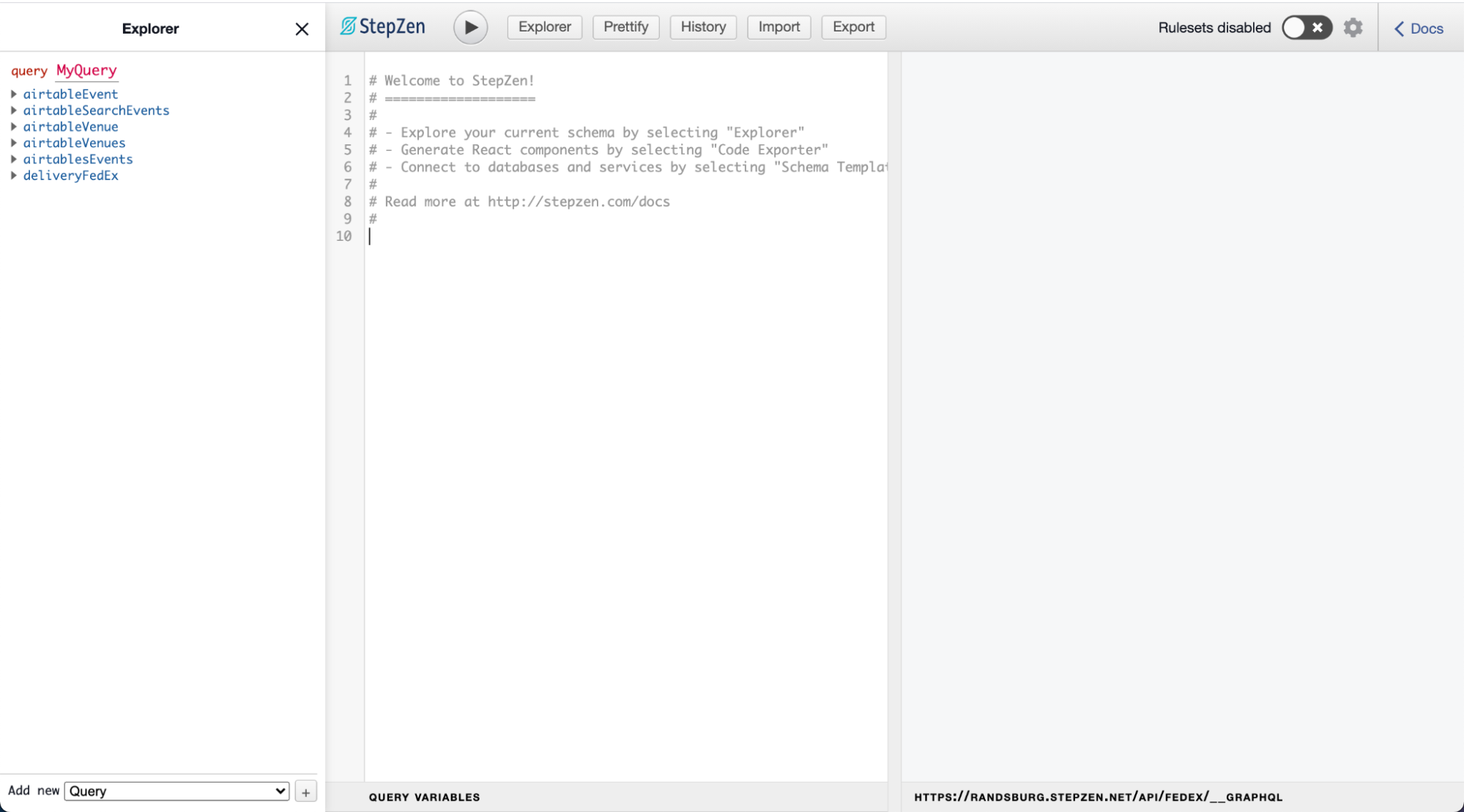 StepZen Query Dashboard