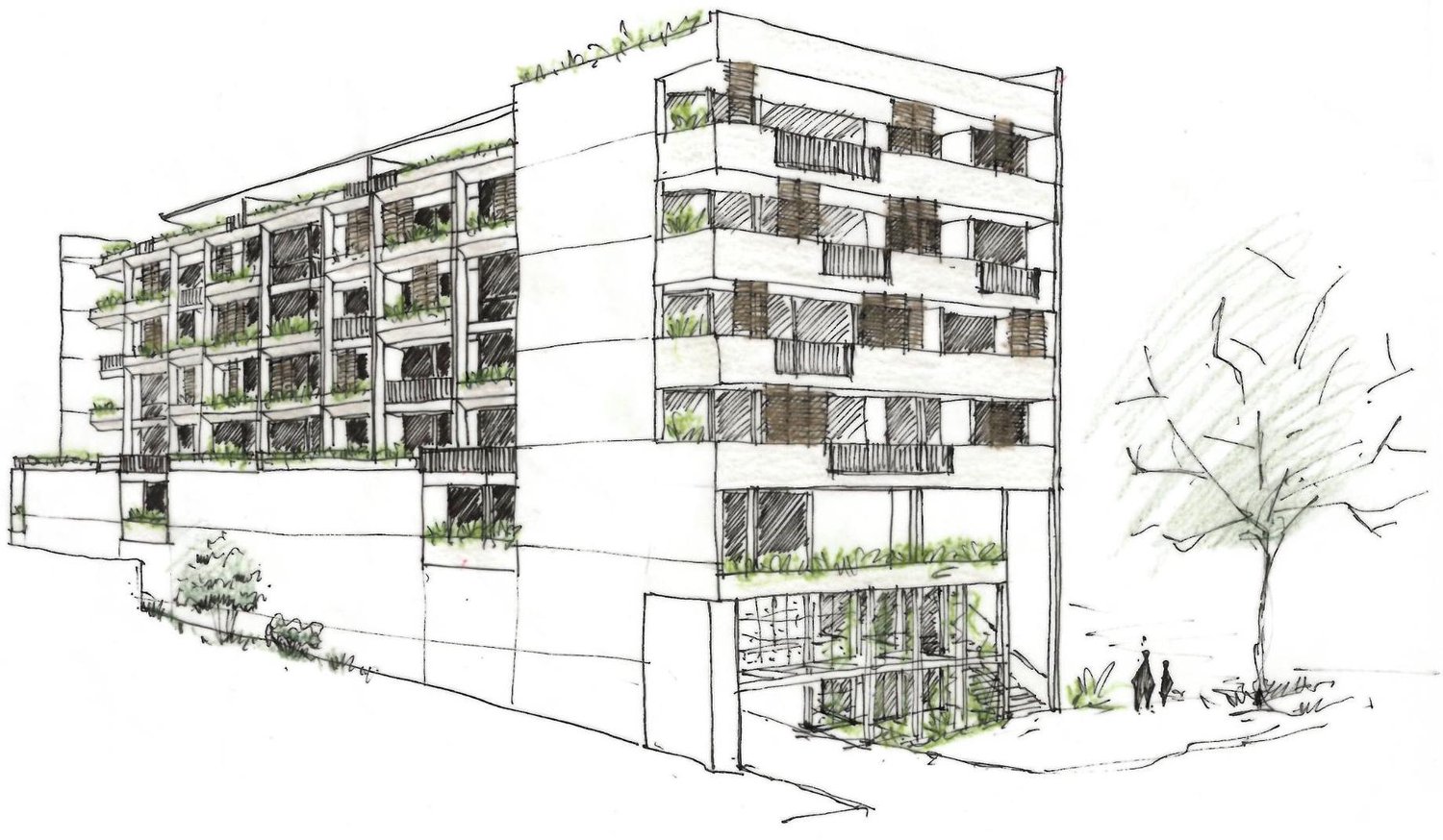 Apartment Building Sketch Apartment Building Sketch