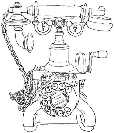 Old Telephone Sketch