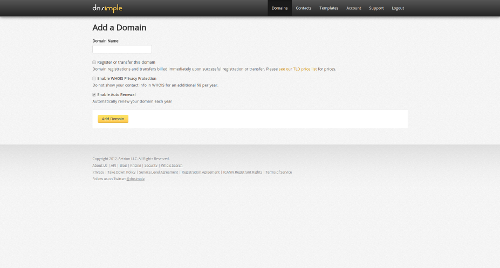 DNSimple Add Domain