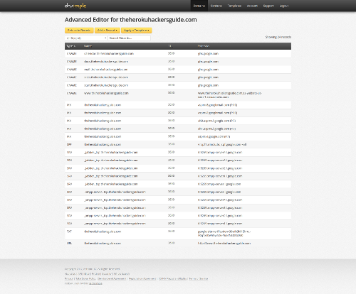 DNSimple Domain Editor