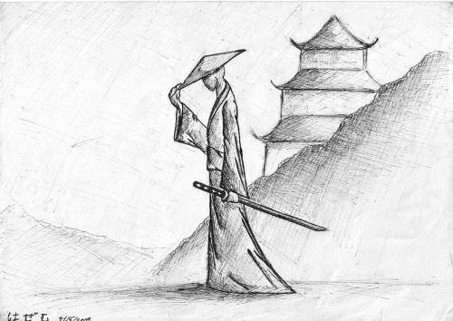 Samurai Tipping Hat Sketch