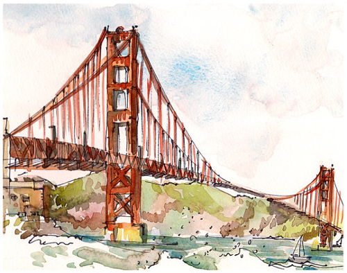 Golden Gate Bridge Sketch