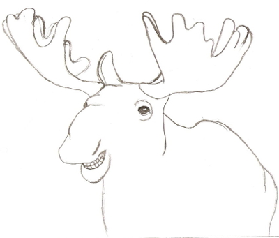 Happy Moose Sketch