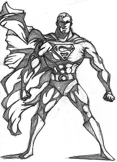 Superman Bold Stance Sketch