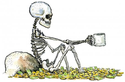 Skeleton with Money Sketch